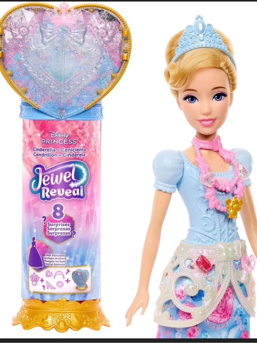 Disney Cinderella Jewel Reveal Doll - Blue & Pink